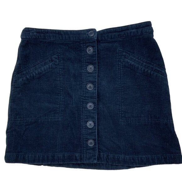 Marine Layer Maxine Corduroy Skirt 6 Blue Mini Button Front Heritage Fall Preppy - Picture 11 of 11